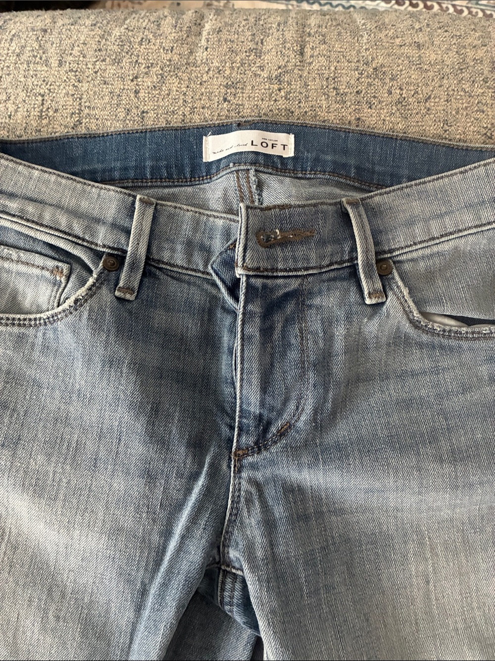 LOFT women’s Washed Light Blue Slim Straight Jeans